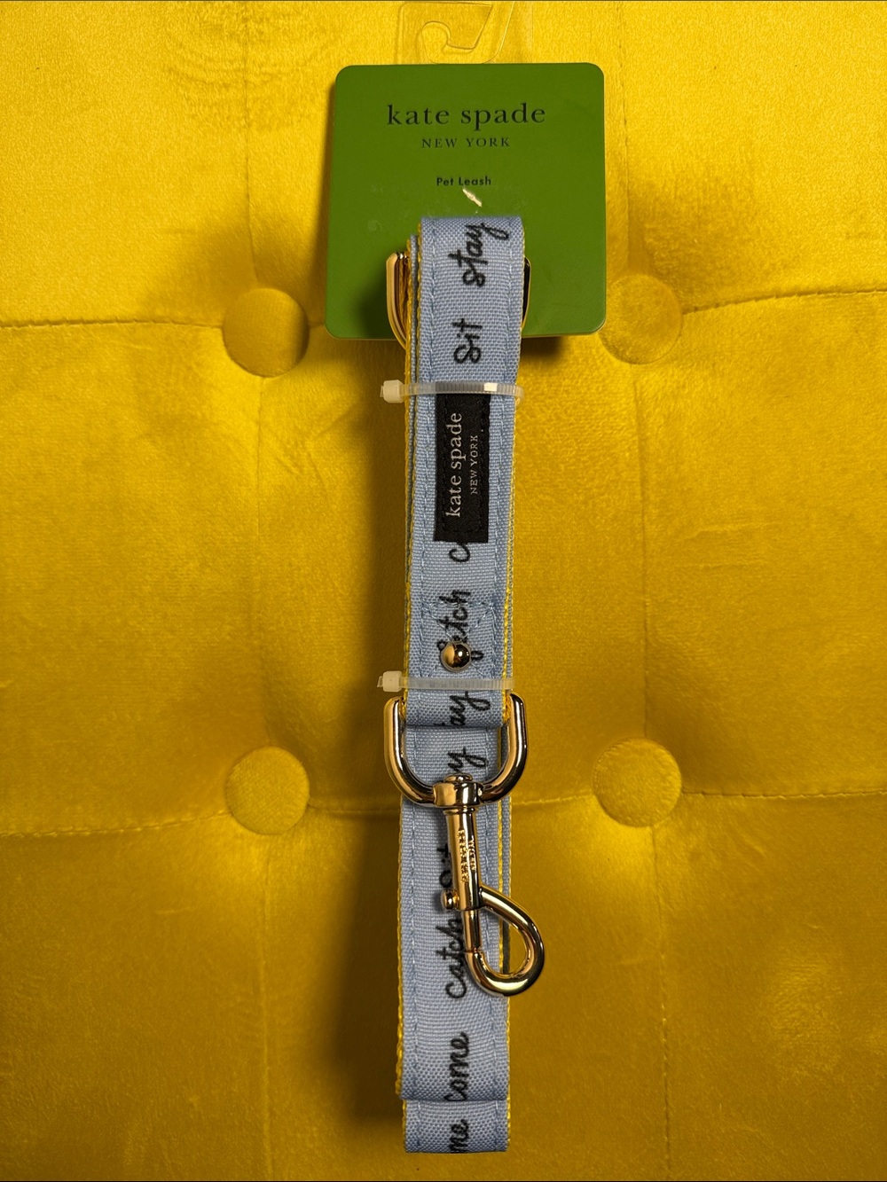 kate spade Light Blue Dog Leash Raining Cats and Dogs 72” (M/L)